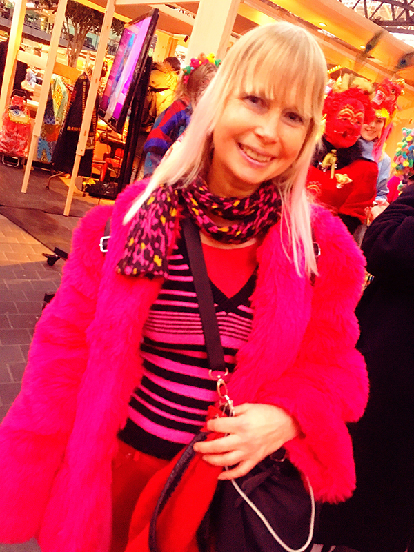 lady in pink coat